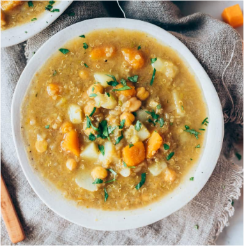 Sopa de quinua y verduras